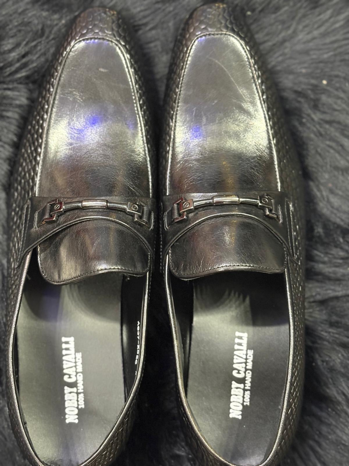 Shoes for men/ Luxury Black "Gator-Print" Textured Oxfords