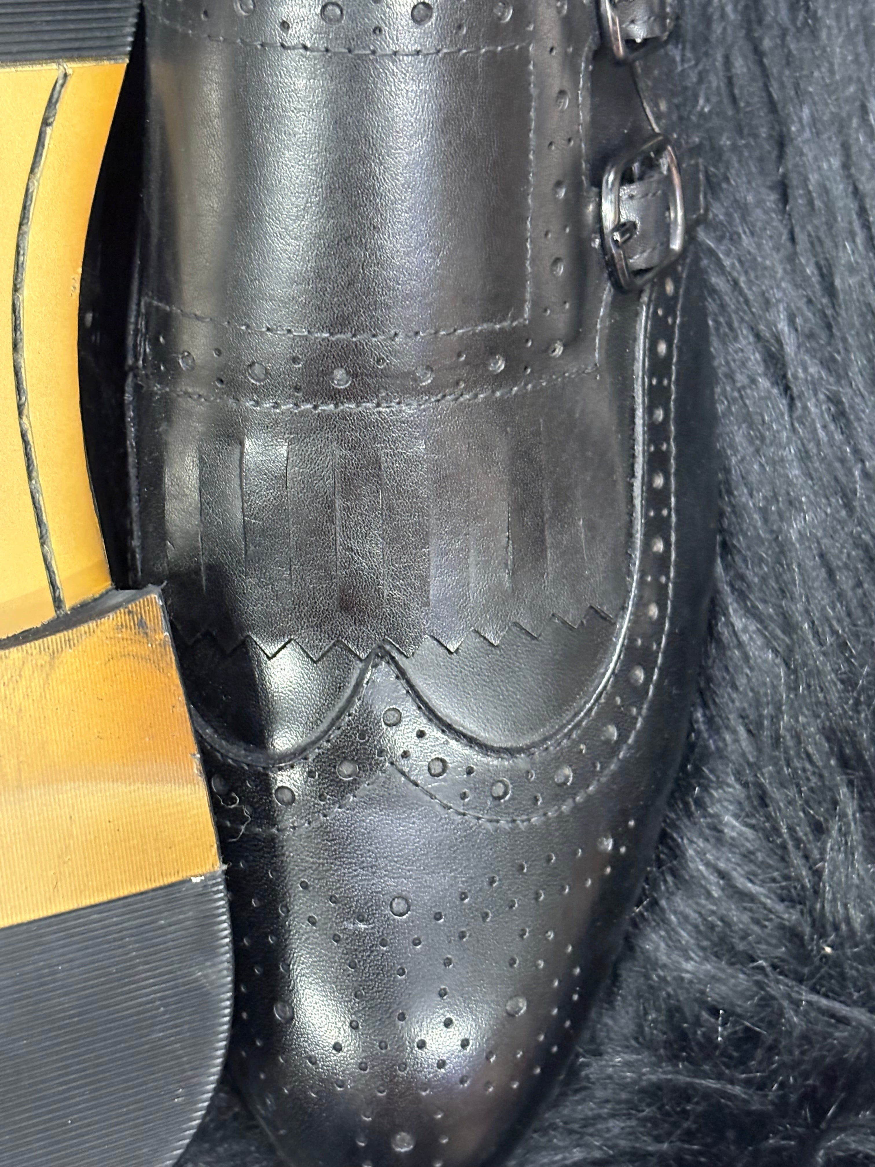 Shoes for men/ Luxury Black "Gator-Print" Textured Oxfords