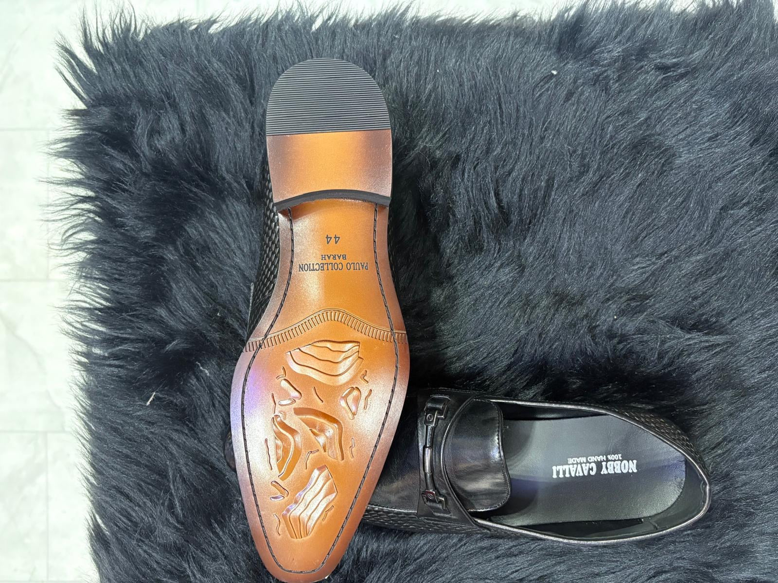 Shoes for men/ Luxury Black "Gator-Print" Textured Oxfords