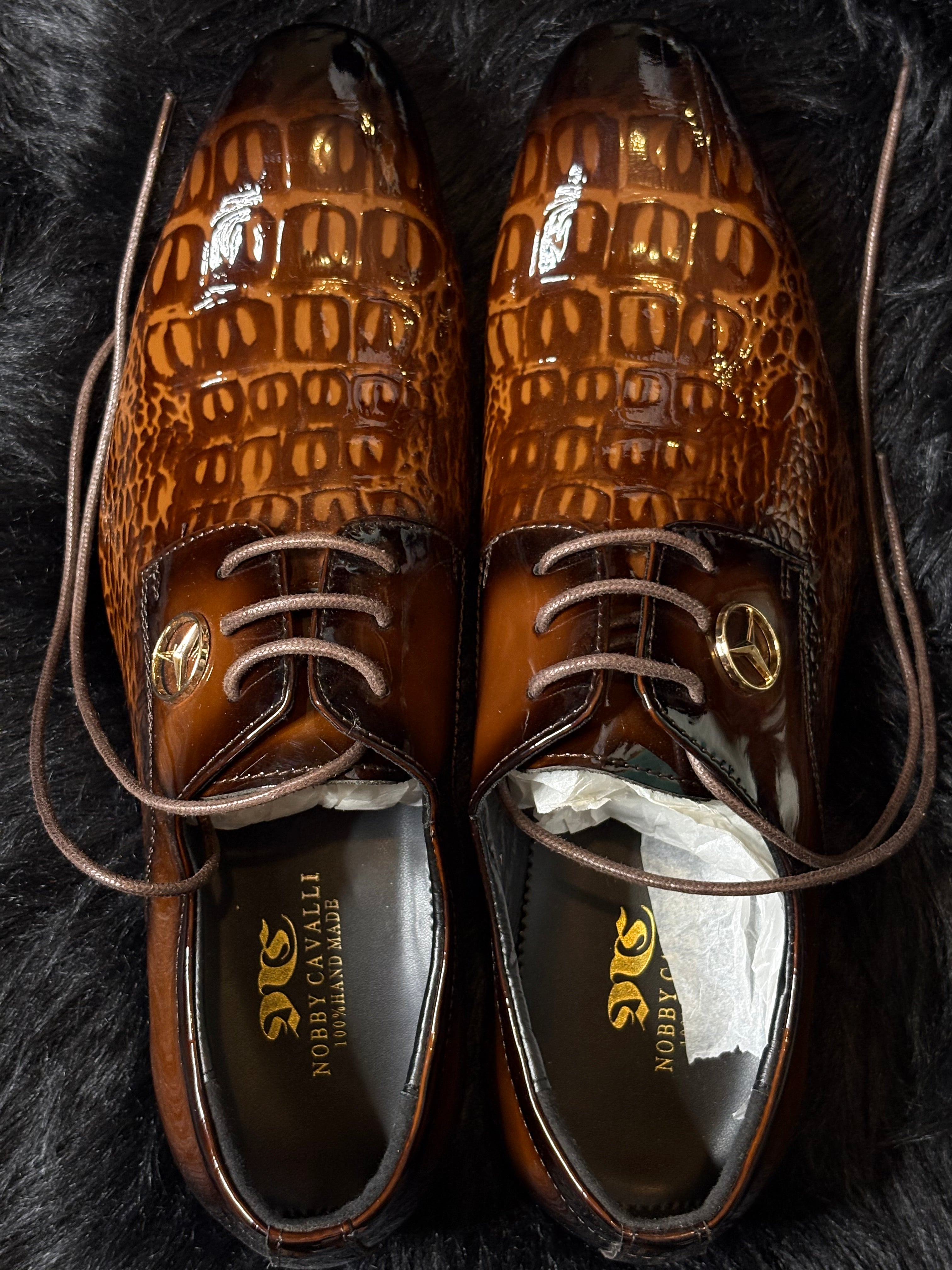 Mercedes-Benz Edition Croc-Embossed Patent Leather Derby