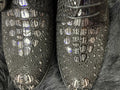 Shoes for men/ Luxury Black "Gator-Print" Textured Oxfords